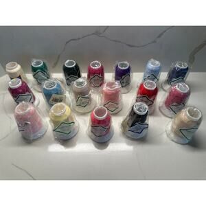 NEW 18 Spools of Woolly Nylon Sewing Thread....1000M Each..18 Different Colors